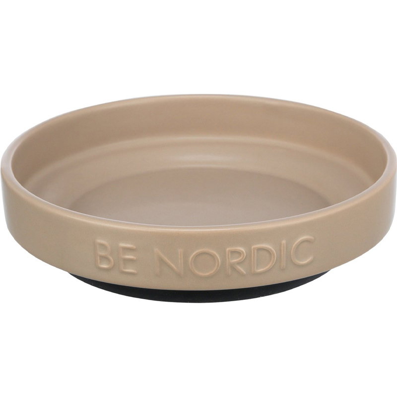 Trixie Be Nordic Voerbak Hond Keramiek / Rubber Taupe 16 Cm