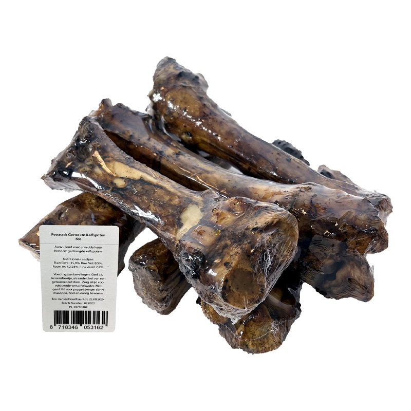 Petsnack Gerookte Kalfspoten 6 St