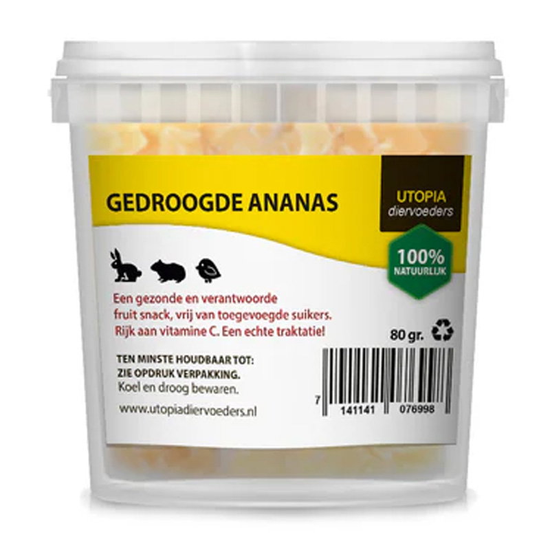 Utopia Gedroogde Ananas 80 Gr
