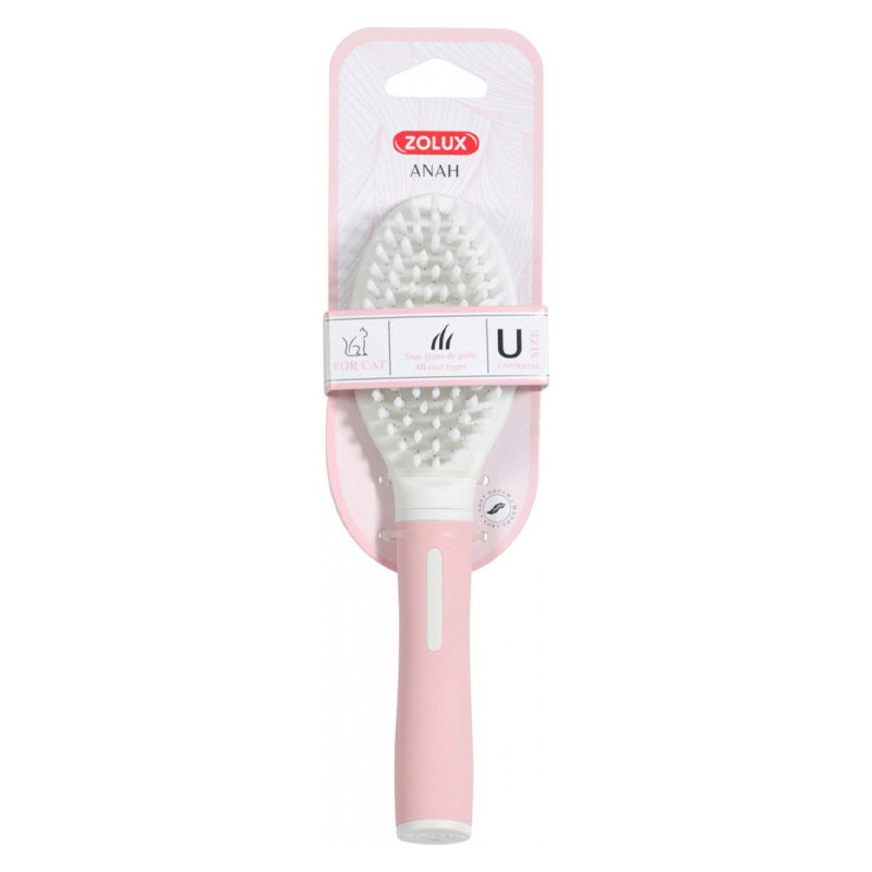 Zolux Anah Borstel Zacht Roze / Wit 5,5X3,5X21 Cm