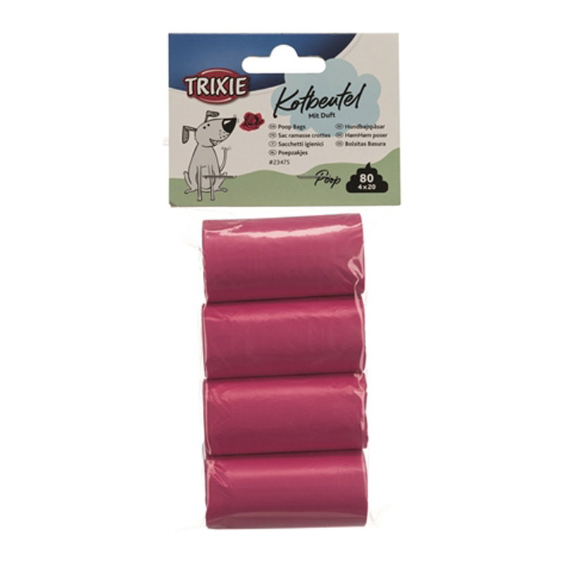 Trixie Hondenpoepzakjes Rozengeur Roze 4X20 St
