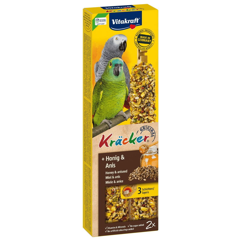 Vitakraft Papegaai Kracker Honing 2 In 1