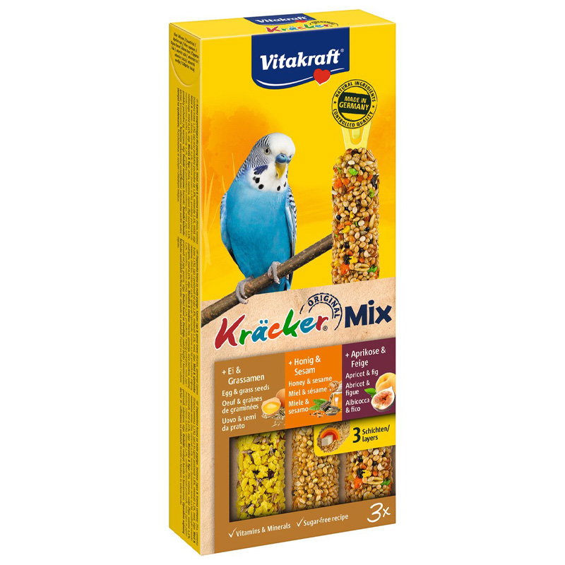 Vitakraft Parkiet Kracker Honing/Fruit/Ei 3 In 1