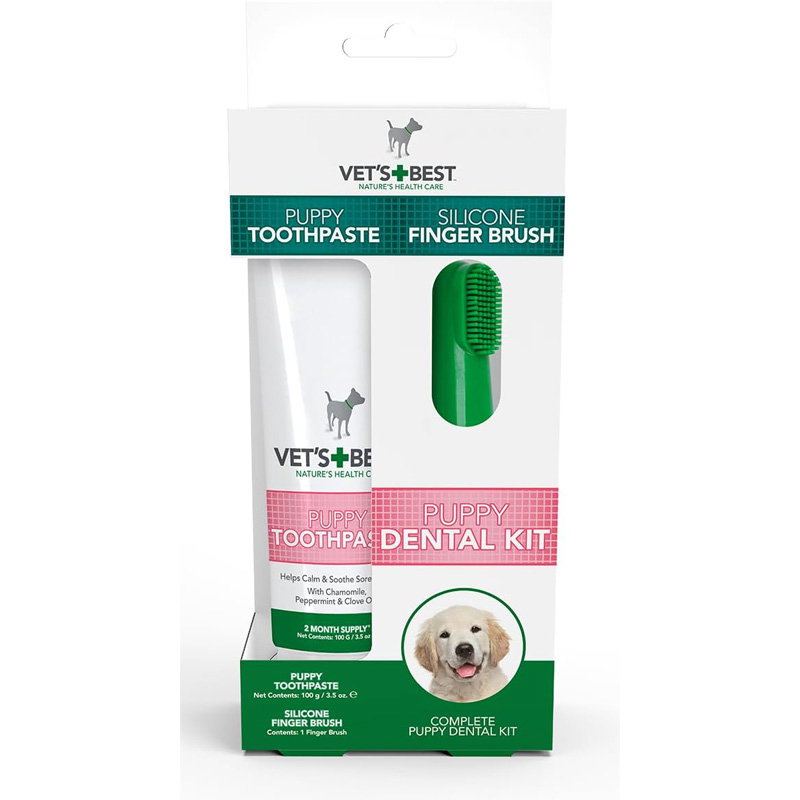 Vets Best Puppy Tandpasta Met Vingerborstel Kit