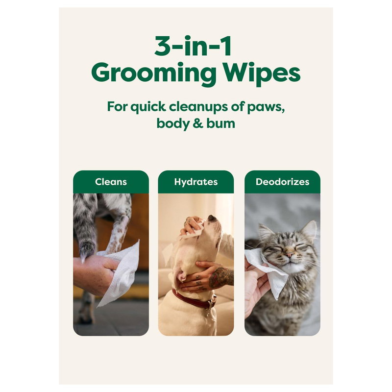 Earth Rated Dog Wipes Geurloos Composteerbaar 20,5X20,5 Cm 100 St