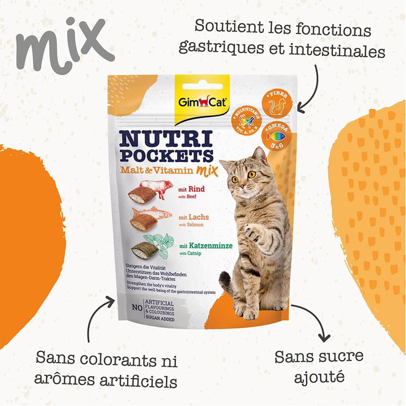 Gimcat Nutri Pockets Malt-Vitaminemix 150 Gr