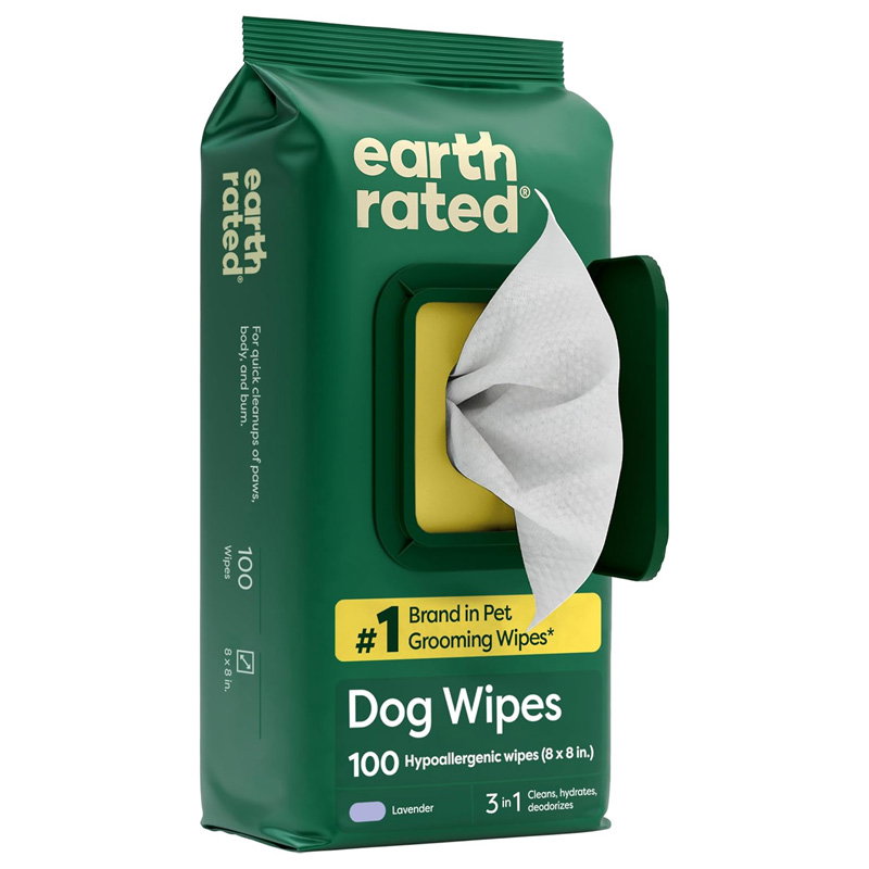 Earth Rated Dog Wipes Lavendel Composteerbaar 20,5X20,5 Cm 100 St