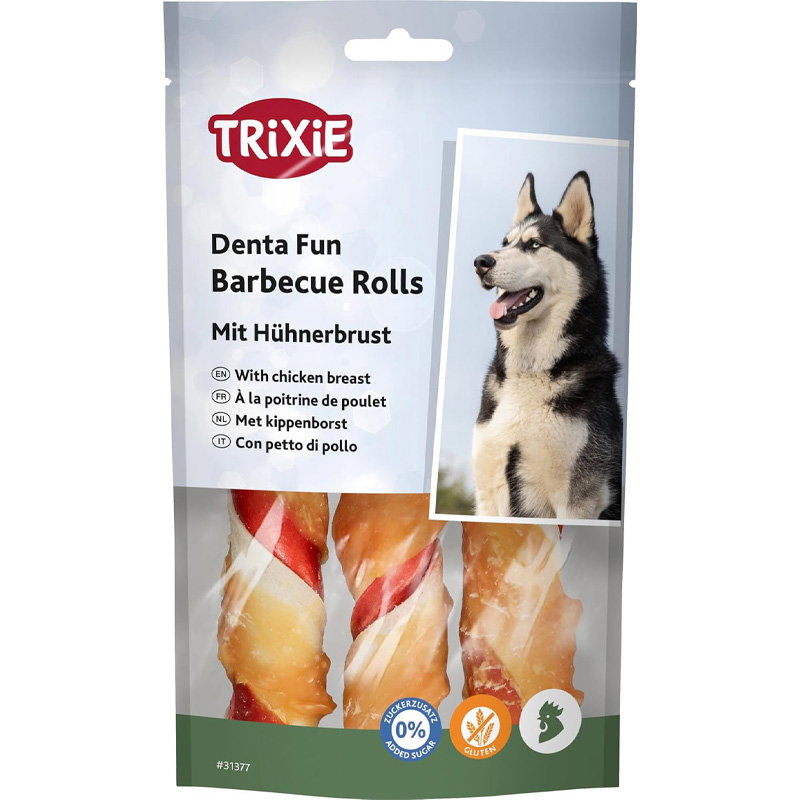 Trixie Denta Fun Barbecue Chicken Chewing Rolls