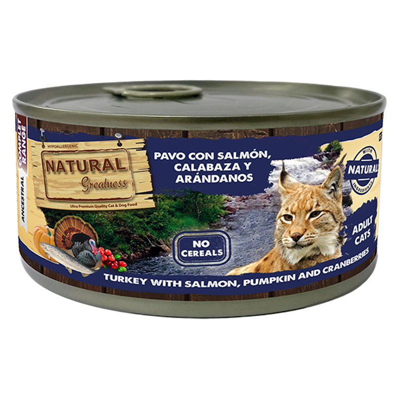 Natural Greatness Cat Turkey / Salmon / Pumkin / Cranberries 185 Gr