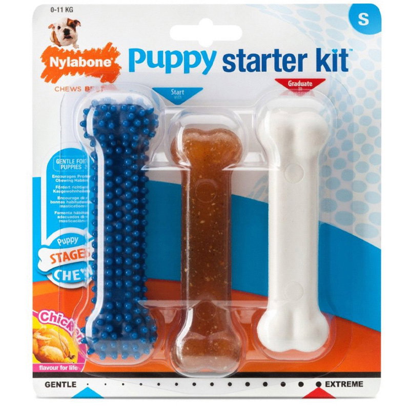 Nylabone Puppy Chew Puppy Starter Kit Chicken Tot 11 Kg
