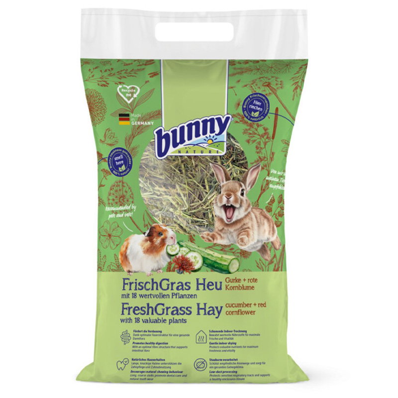Bunny Nature Freshgrass Hooi Komkommer / Rode Korenbloem 500 Gr