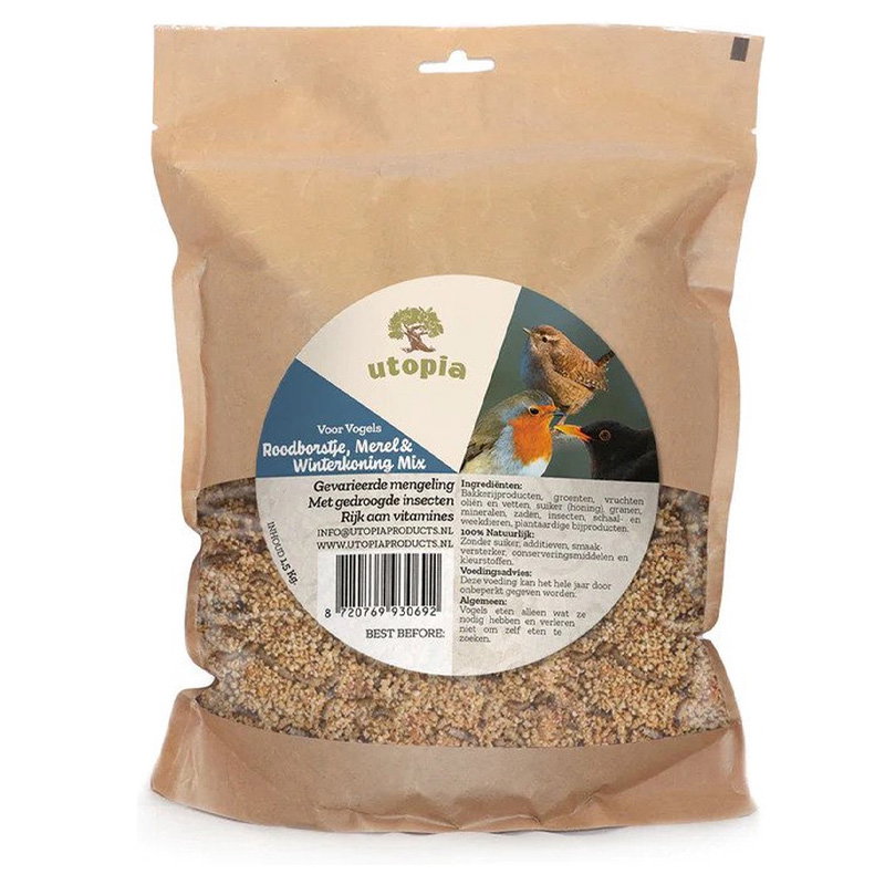 Utopia Roodborst / Merel / Winterkoning Mix 1,5 Kg