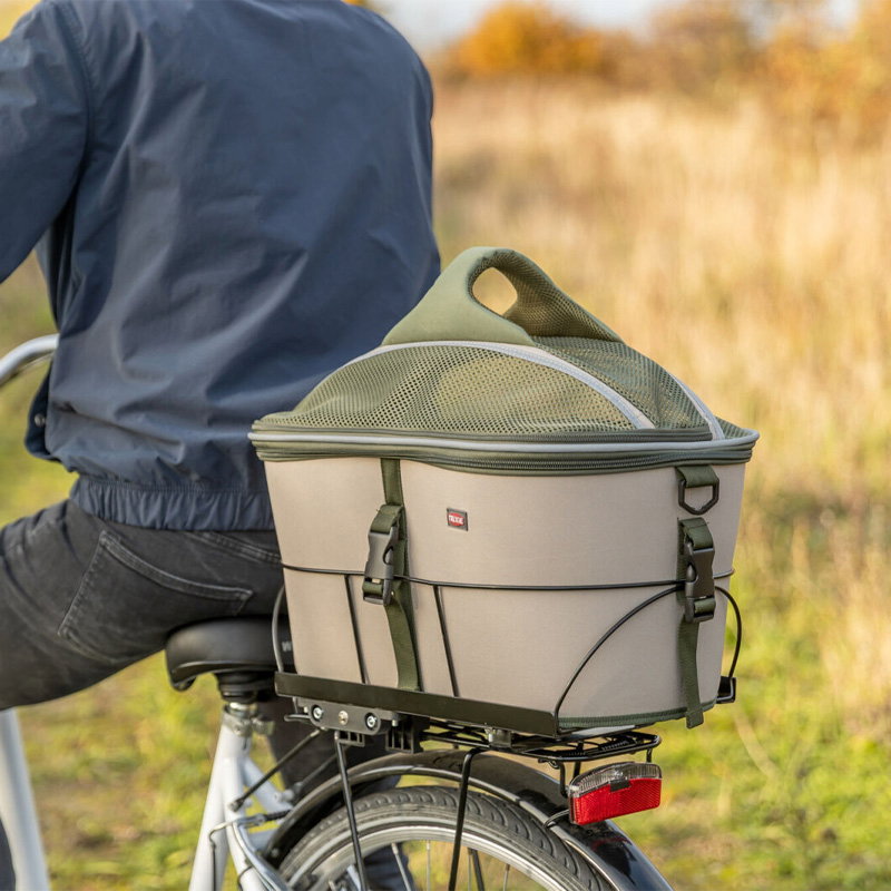 Trixie Fietsmand Voor Bagagedrager Polyester Olijfgroen / Beige 46X33X40 Cm