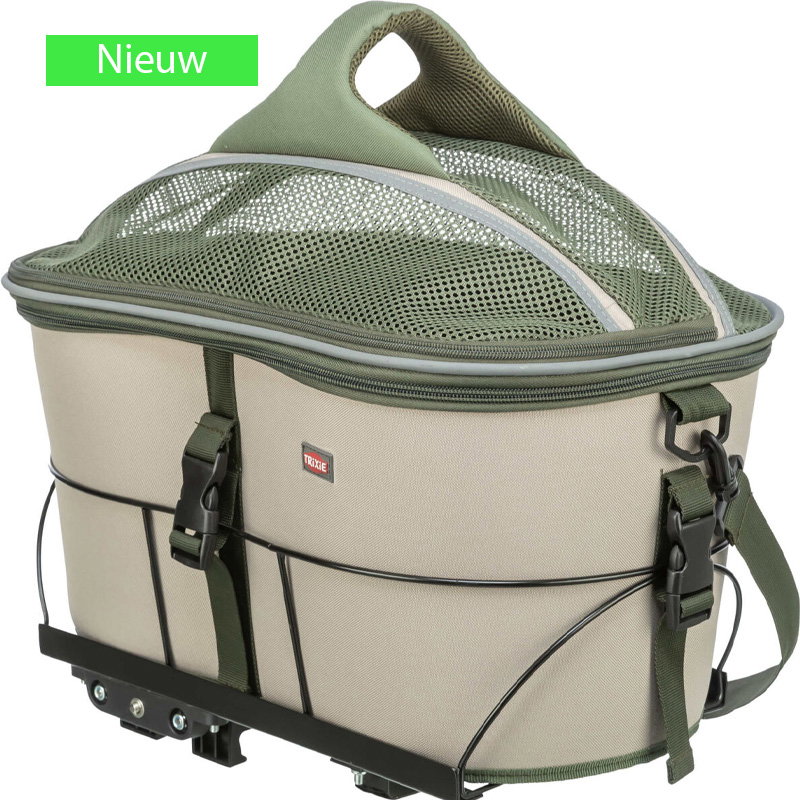 Trixie Fietsmand Voor Bagagedrager Polyester Olijfgroen / Beige 46X33X40 Cm