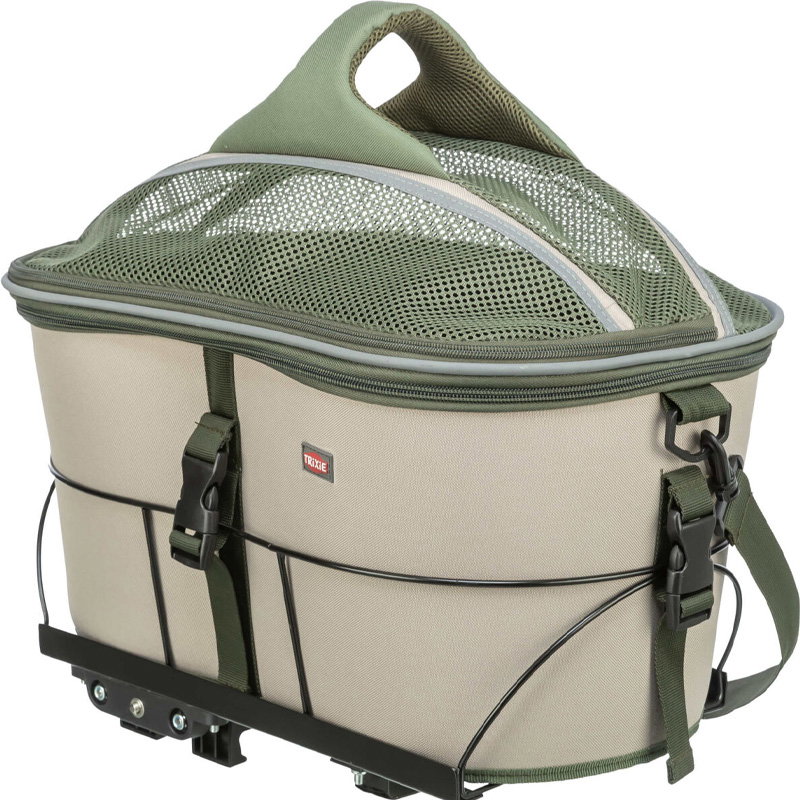 Trixie Fietsmand Voor Bagagedrager Polyester Olijfgroen / Beige 46X33X40 Cm