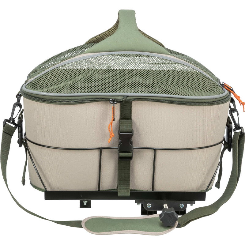 Trixie Fietsmand Voor Bagagedrager Polyester Olijfgroen / Beige 46X33X40 Cm
