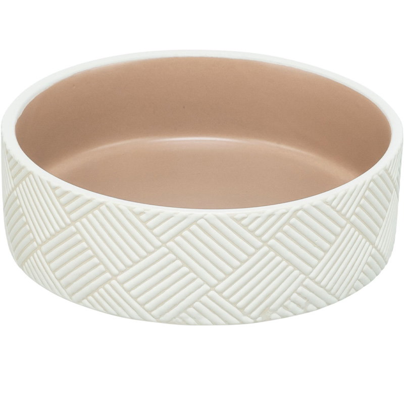 Trixie Voerbak / Drinkbak Patroon Keramiek Wit / Beige