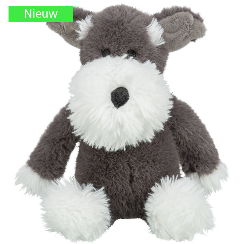 Trixie Hond Met Snor Pluche Grijs 38 Cm