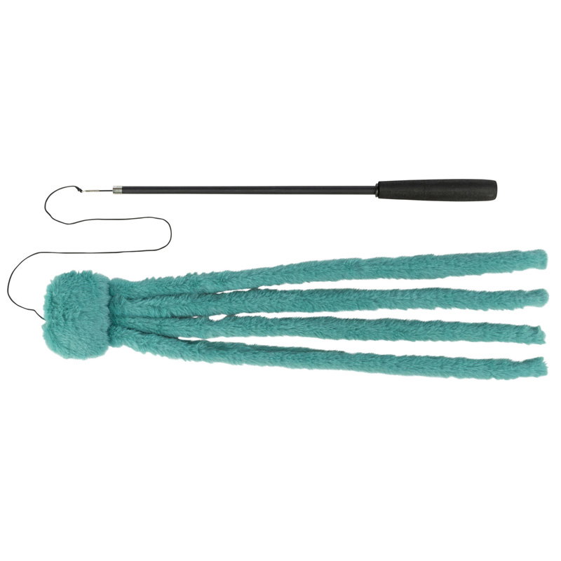 Trixie Kattenhengel Telescopisch Grote Katten Met Pluche Octopus Groen 106 Cm