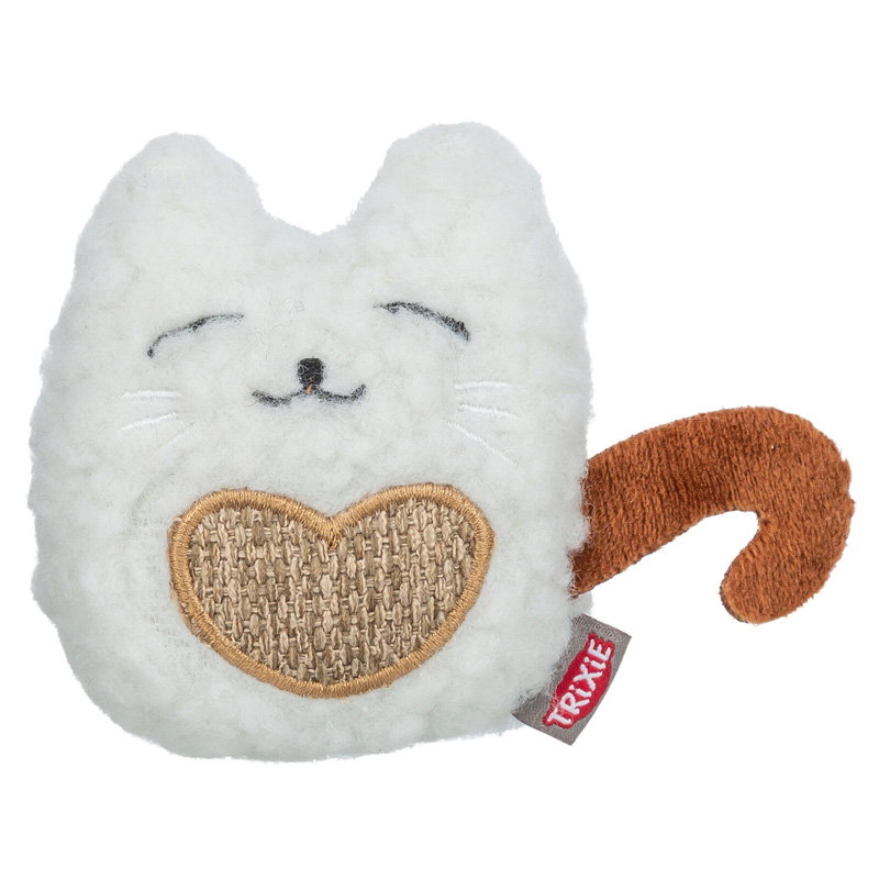 Trixie Kat Stof / Pluche Met Kattenkruid / Catnip Wit / Beige 8 Cm