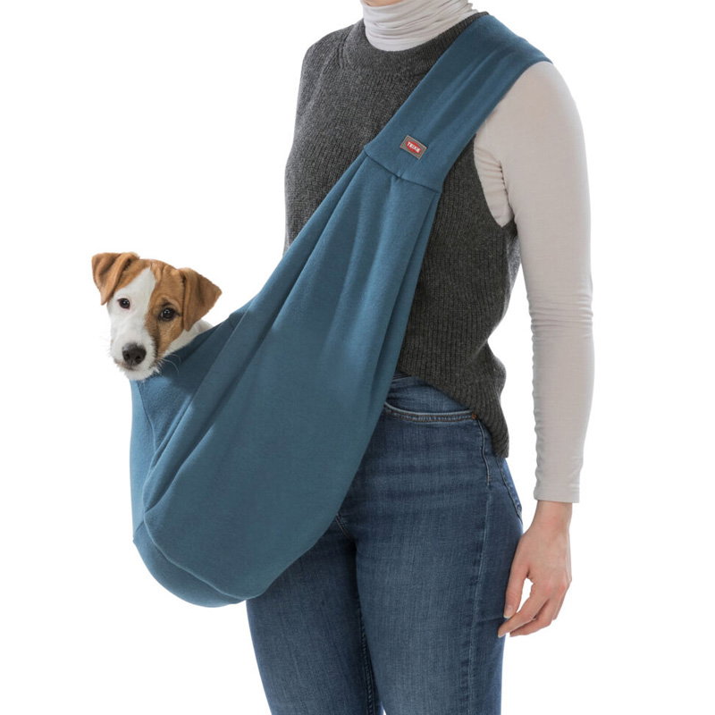 Trixie Draagtas Buikdrager Sling Blauw / Grijs 22X20X60 Cm