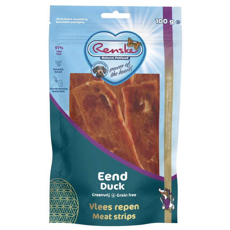 Renske Gezonde Beloning Vlees Strip Eend 100 Gr