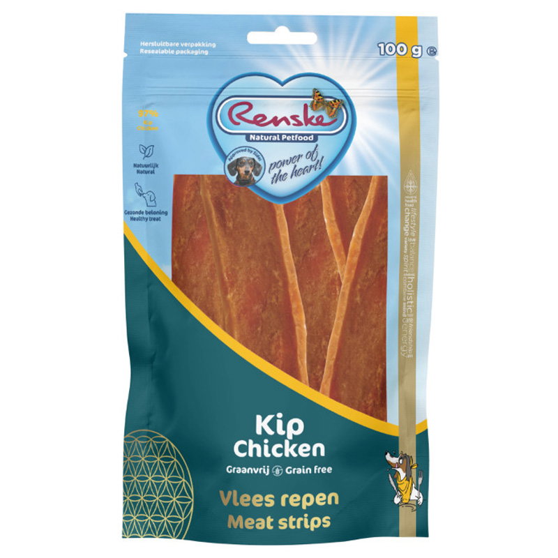 Renske Gezonde Beloning Vlees Strip Kip 100 Gr