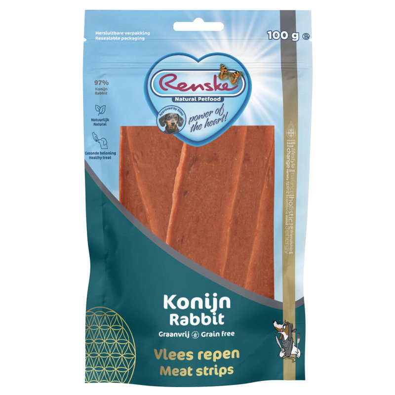 Renske Gezonde Beloning Vlees Strip Konijn 100 Gr
