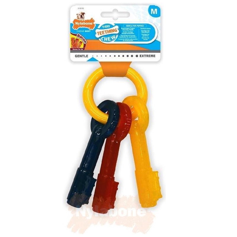 Nylabone Puppy Chew Bijtsleutels Baconsmaak Tot 16 Kg