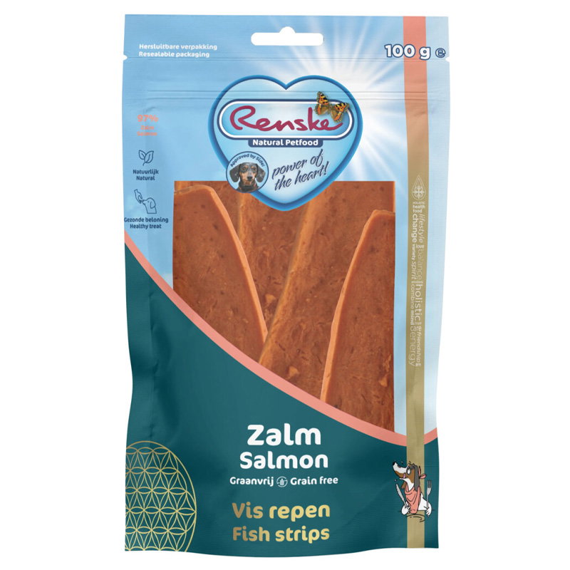 Renske Gezonde Beloning Vlees Strip Zalm 100 Gr