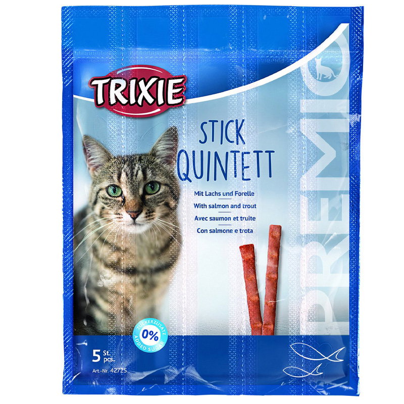 Trixie Premio Stick Quintett Zalm / Forel 24X5X5 Gr