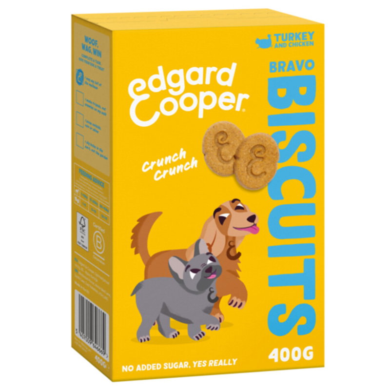 Edgard Cooper Bravo Koekjes met Kalkoen en Kip | Snacks voor Honden (alle leeftijden)
