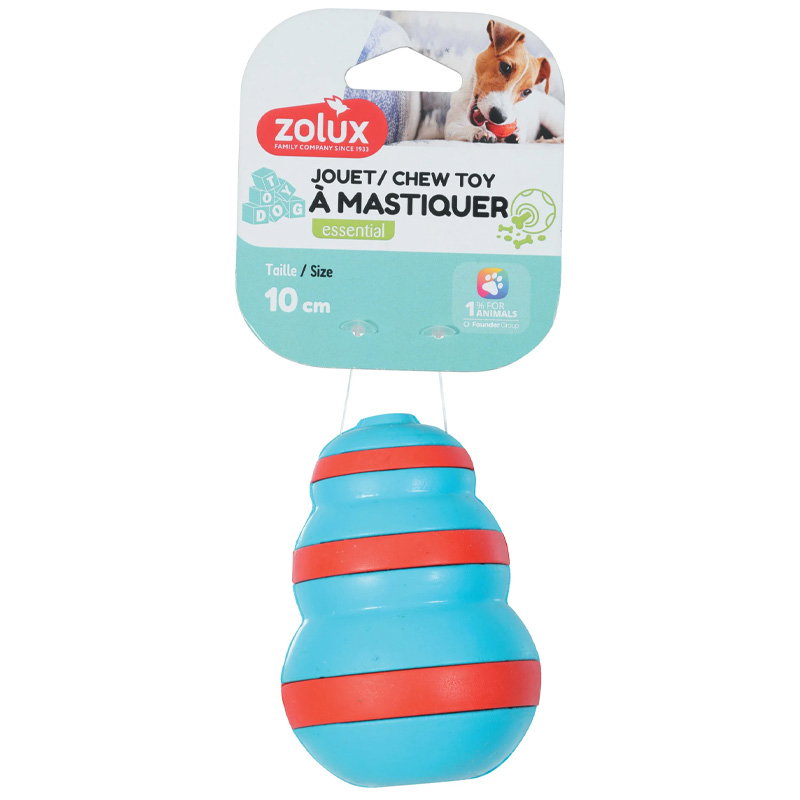 Zolux Treat Cone Rubber Lichtblauw / Rood 7X7X10 Cm