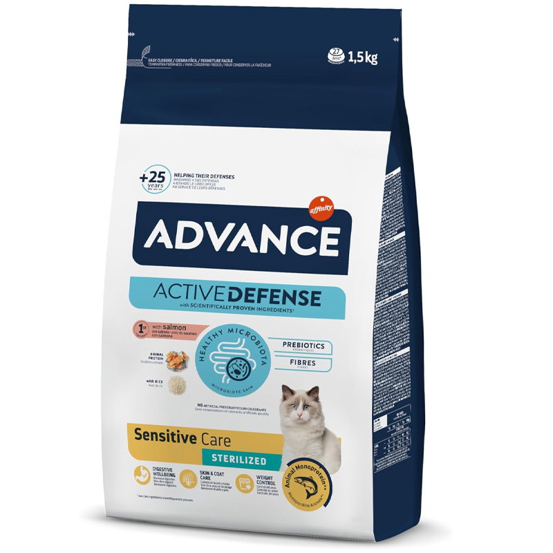 Advance kattenbrokken Sterilized Sensitive zalm voor gesteriliseerde katten