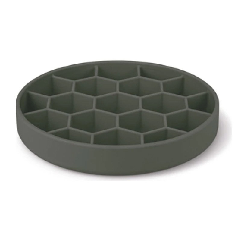 Zolux Voebrak Hond Slow Feed Met Zuignappen Silicone Grijs 21,5X21,5X4,5 Cm