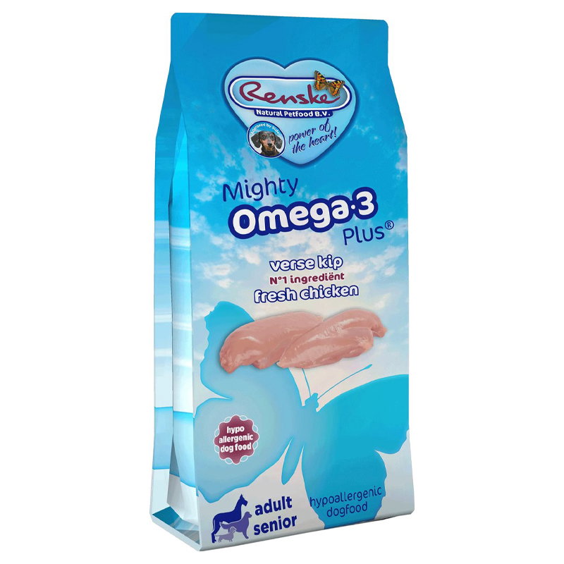 Renske Mighty Omega Plus Adult / Senior Kip/Rijst Hypoallergeen