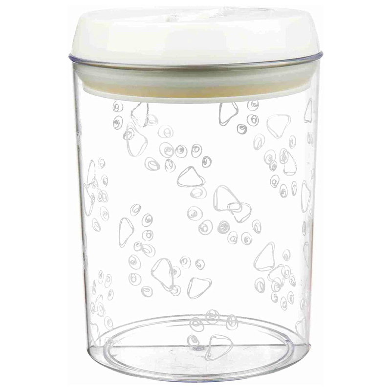 Trixie Voorraadpot Kunststof Transparant / Wit 1,5 Ltr 17,5 Cm