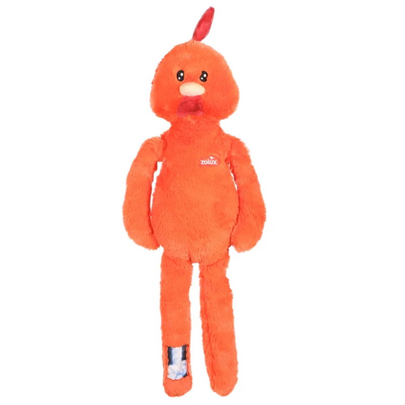 Zolux Furry Farm Haan Brock Pluche Met Touw Oranje 36,5X16X6 Cm