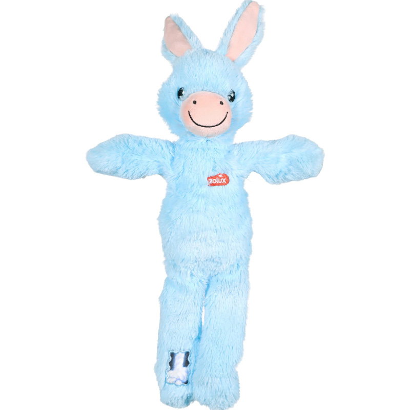 Zolux Furry Farm Ezel Hassan Pluche Met Touw Blauw 38X21X6 Cm