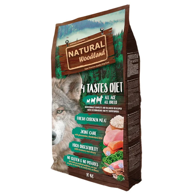 Natural Woodland droogvoer 4 Tastes Diet voor honden, 10 kg