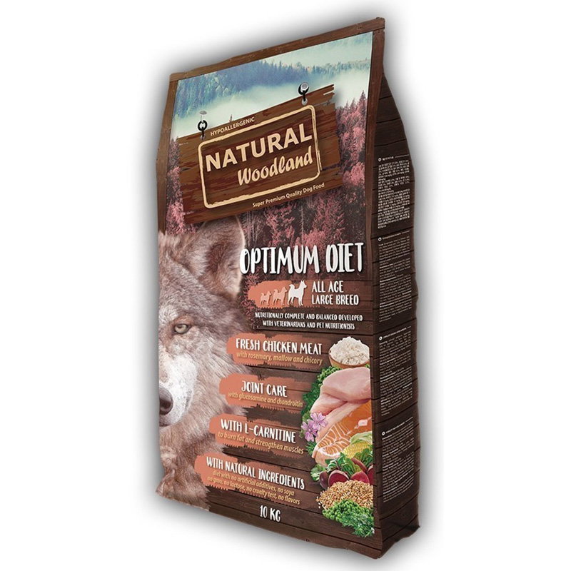 Natural Woodland droogvoer Optimum voor grote hondenrassen, 10 kg