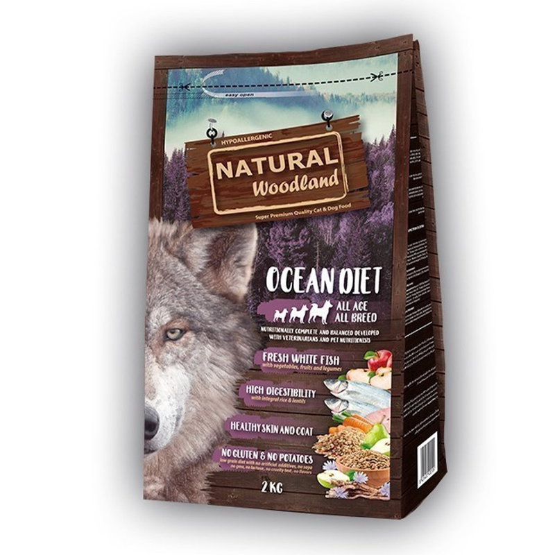 Natural Woodland droogvoer Ocean Diet met vis voor honden, 2 kg