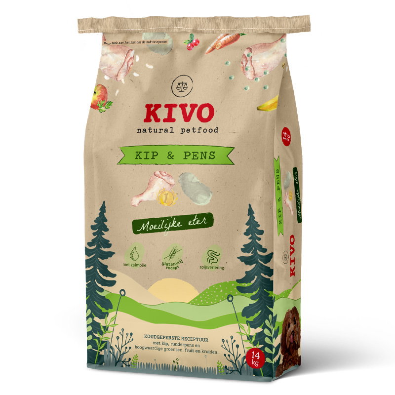 Kivo persbrok KIP & PENS (Moeilijke Eter) 14kg