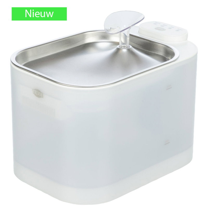 Trixie Drinkfontein Aqua Square Kunststof / Rvs Wit 23,5X16X15,5 Cm