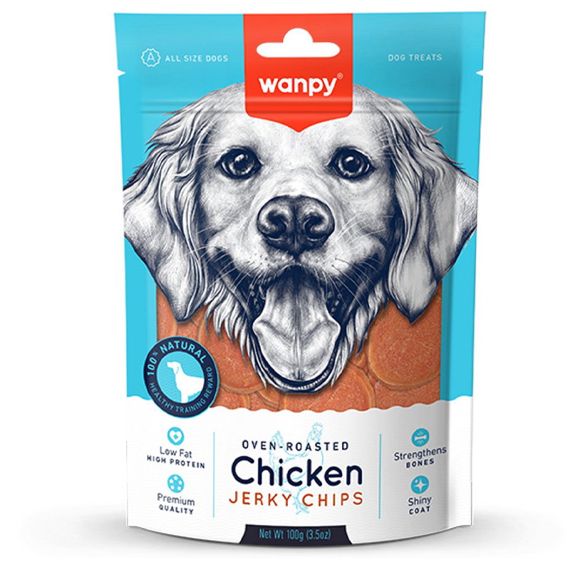 Wanpy Oven-Roasted Chicken Jerky Chips 100 Gr