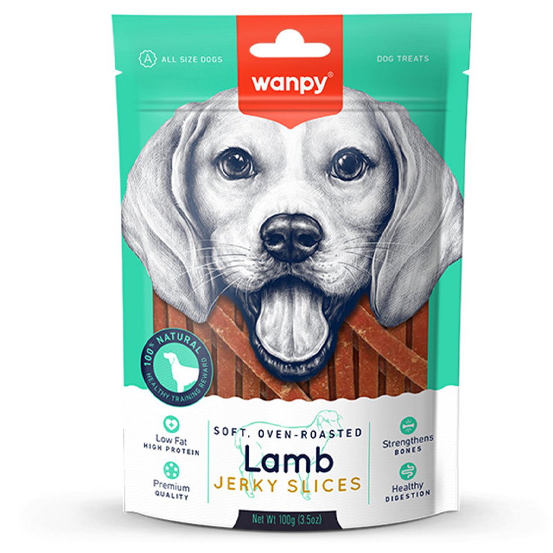 Wanpy Soft Oven-Roasted Lamb Jerky Slices 100 Gr