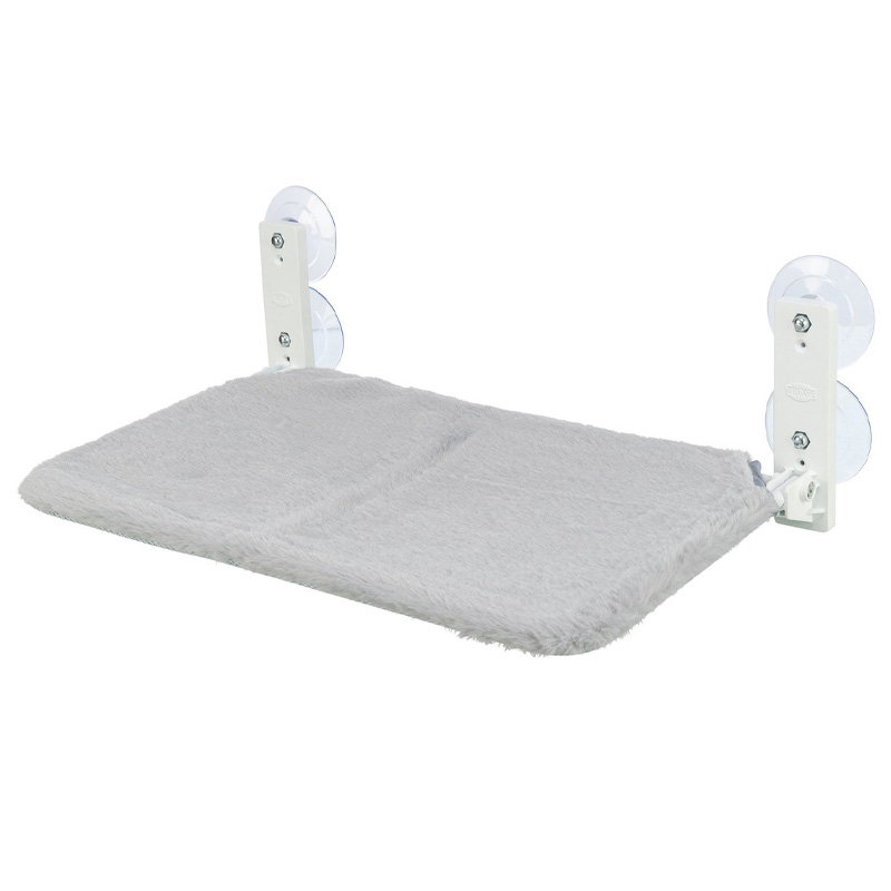 Trixie Hangmat Voor Aan Raam Opvouwbaar Pluche / Mesh Wit / Grijs 58X34 Cm