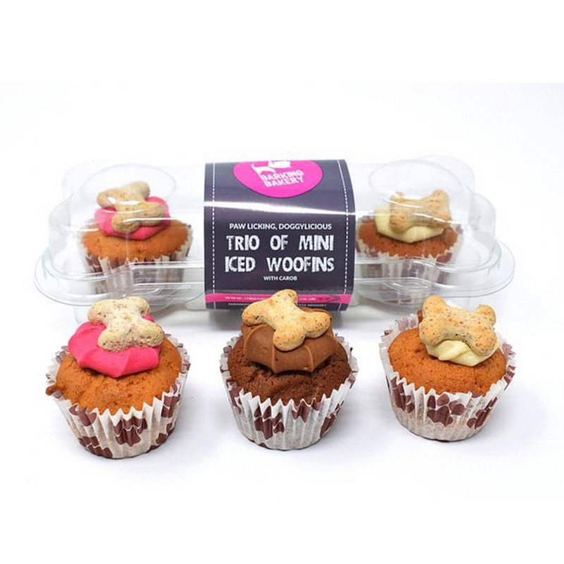 The Barking Bakery Mini Iced Woofins Vanilla En Carob Trio Assorti