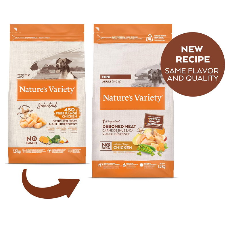 Natures Variety Selected Adult Mini Free Range Chicken 1,5 Kg - Afbeelding 2