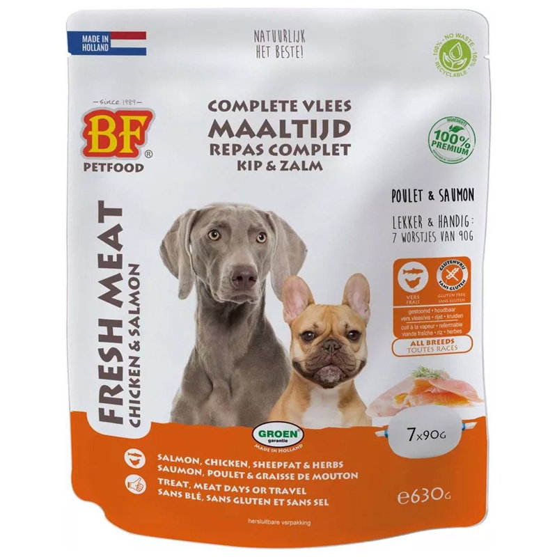 Bf Petfood Vleesvoeding Zalm Worst 630Gr